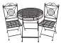 Preview: Hervorragendes Tischset Santos aus Metall klappbar 3-tlg. - Gartenmöbel Sitzgarnitur